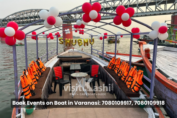 Name & balloon decoration – Varanasi boat event