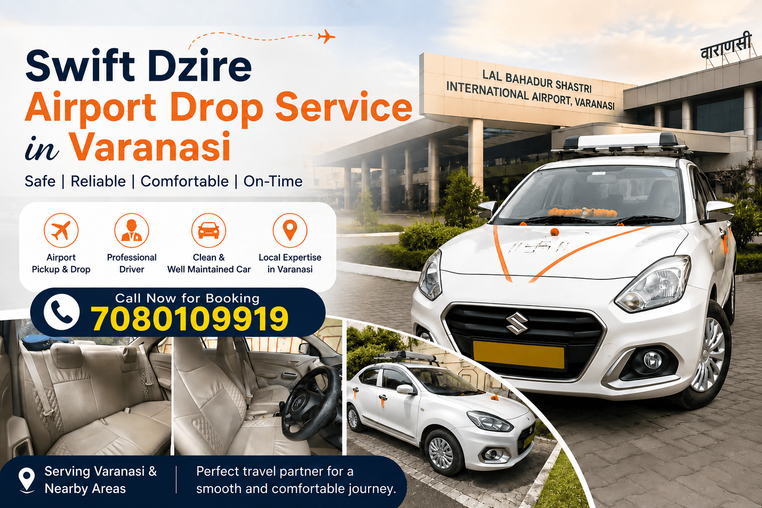 Book Swift Dzire Airport Drop in Varanasi