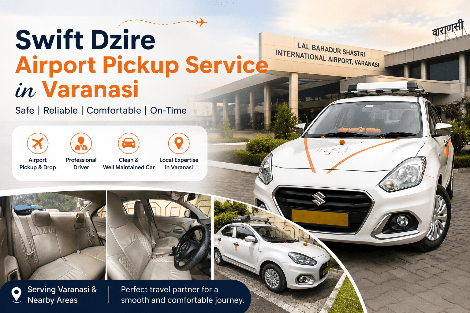 Book Swift Dzire Cab Airport Pickup  in Varanasi