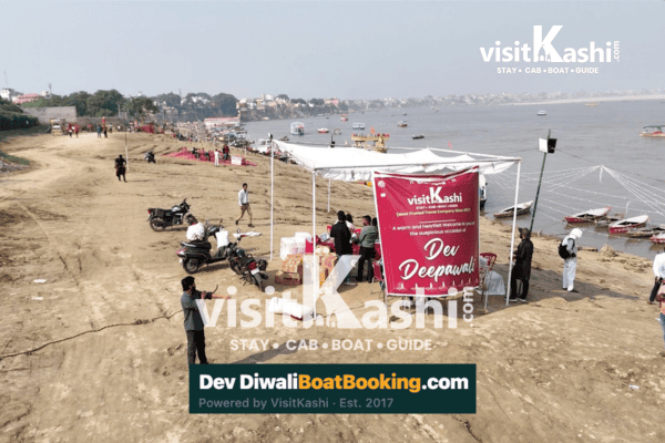Dev Diwali riverside welcome and boarding area in Varanasi