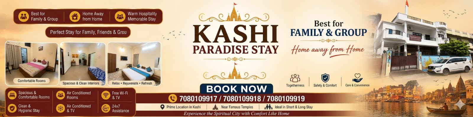 Kashi Paradise Stay – Best Hotel for Family & Group in Varanasi